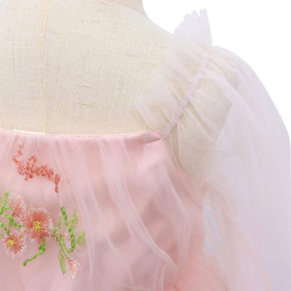 Baby Meisjes Prinsessenjurk met Bloemen en Haarband Zacht Roze