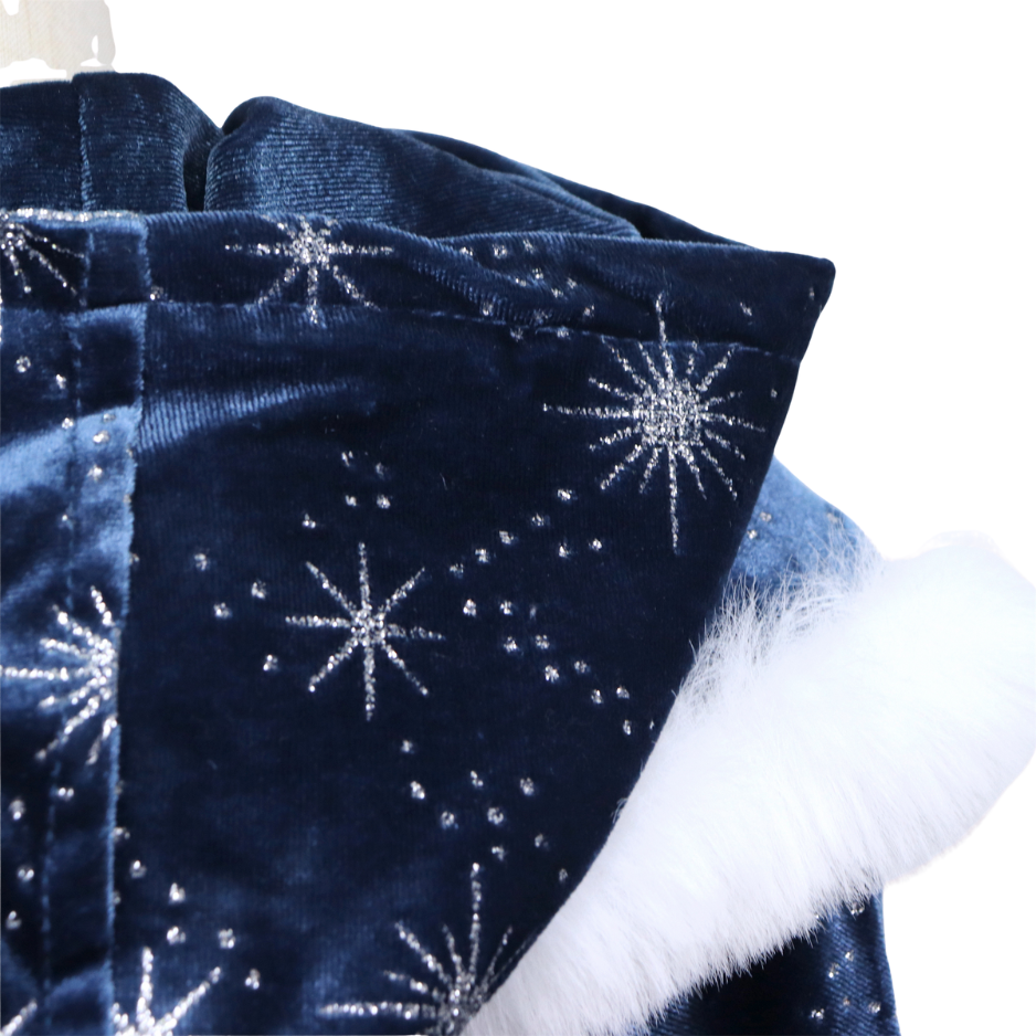 Luxe Winter Prinsessen Cape Donker Blauw