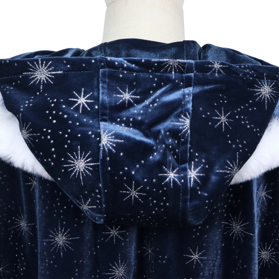 Luxe Winter Prinsessen Cape Donker Blauw