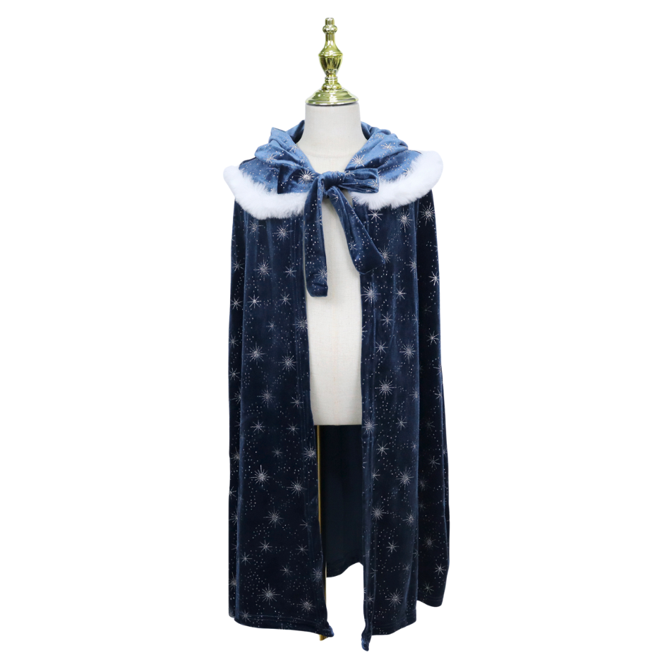 Luxe Winter Prinsessen Cape Donker Blauw