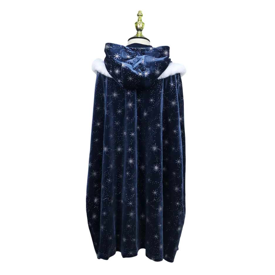 Luxe Winter Prinsessen Cape Donker Blauw