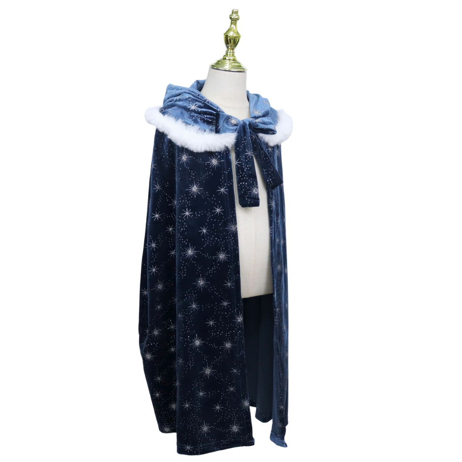 Luxe Winter Prinsessen Cape Donker Blauw
