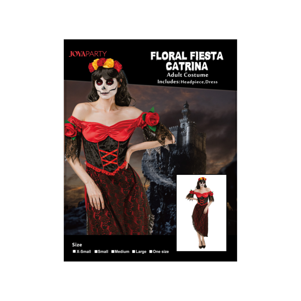 Dia de los Muertos Jurk Dames Rozen
