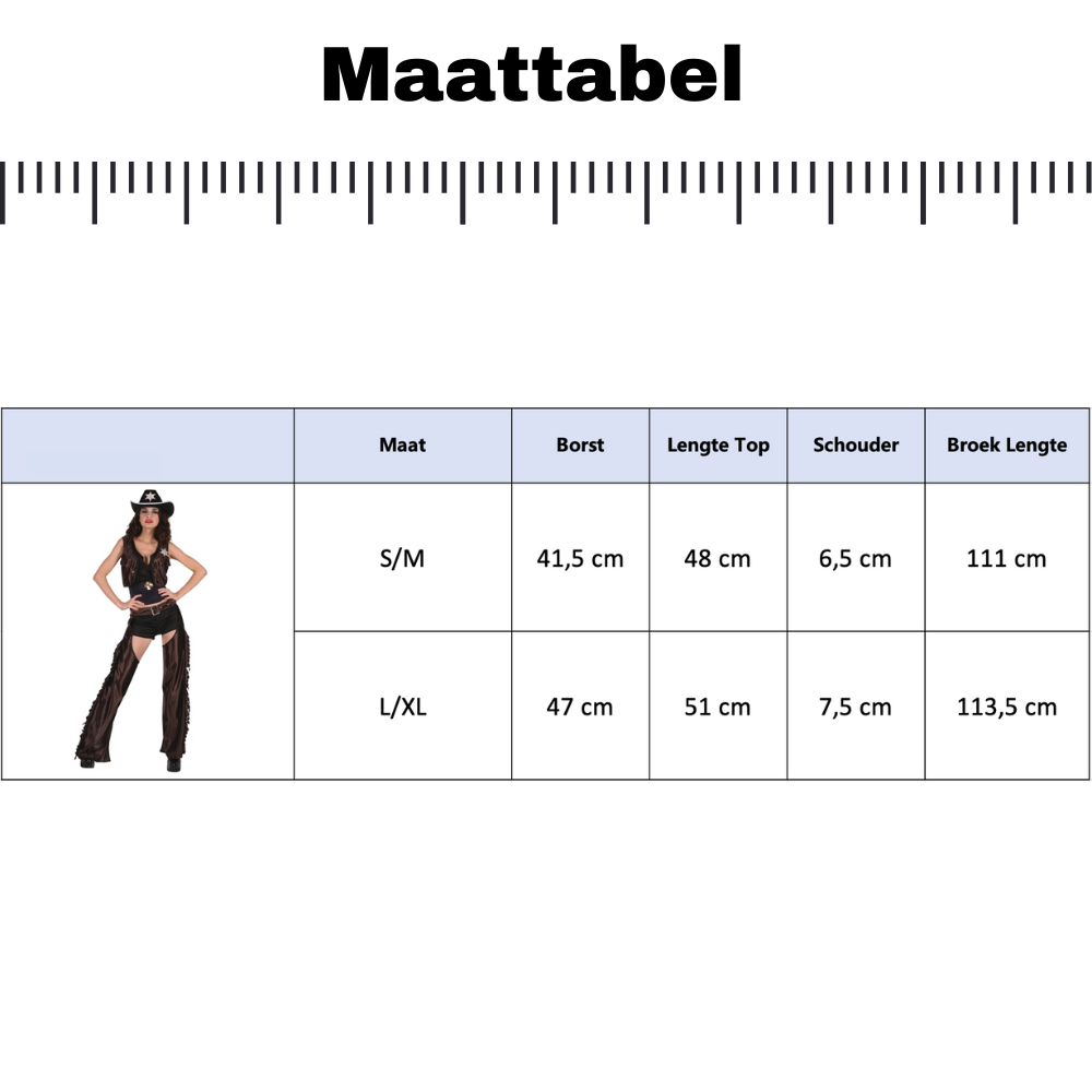 Cowgirl 3-delig Verkleedpak Dames