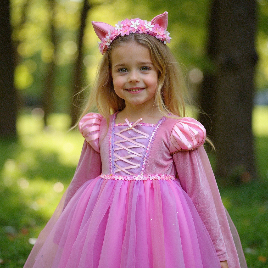 Luxe Roze Rapunzel Winter Prinsessenjurk