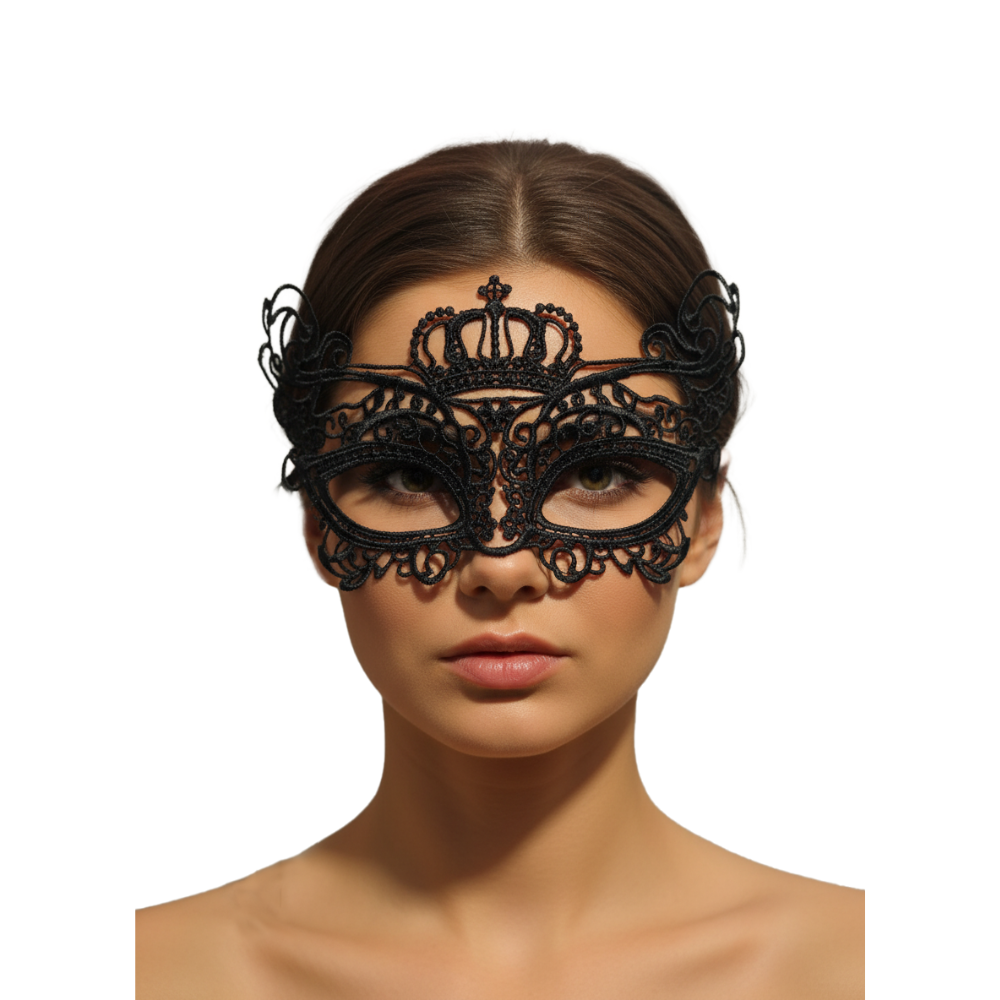 Zwart Kanten Venetiaans Oogmasker