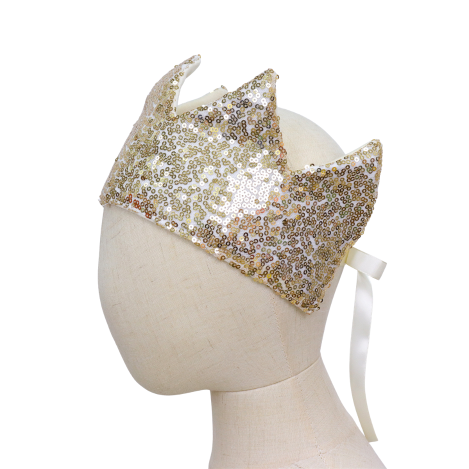 Luxe Verkleed Glitter Kroon en Staf Accessoires Goud