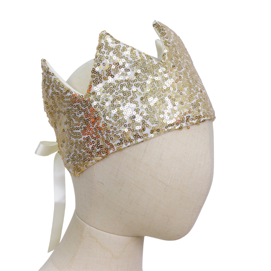 Luxe Verkleed Glitter Kroon en Staf Accessoires Goud
