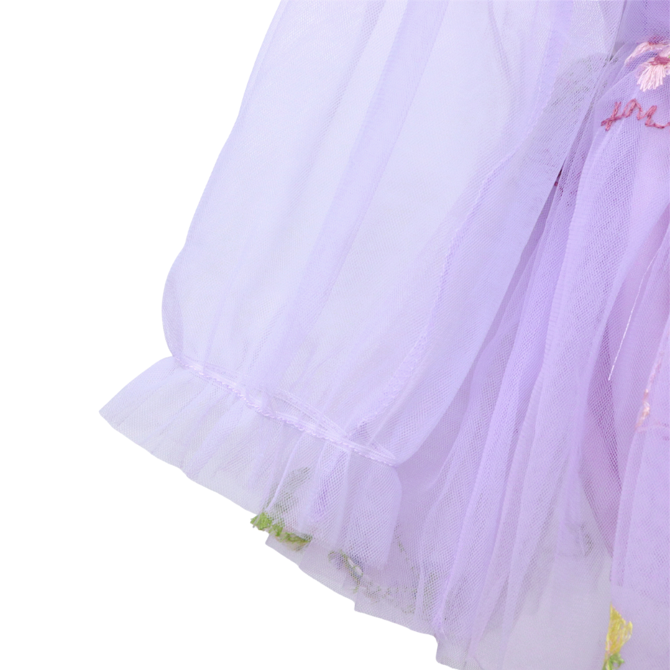 Baby Meisjes Prinsessenjurk met Bloemen en Haarband Lila