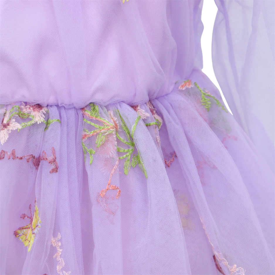 Baby Meisjes Prinsessenjurk met Bloemen en Haarband Lila