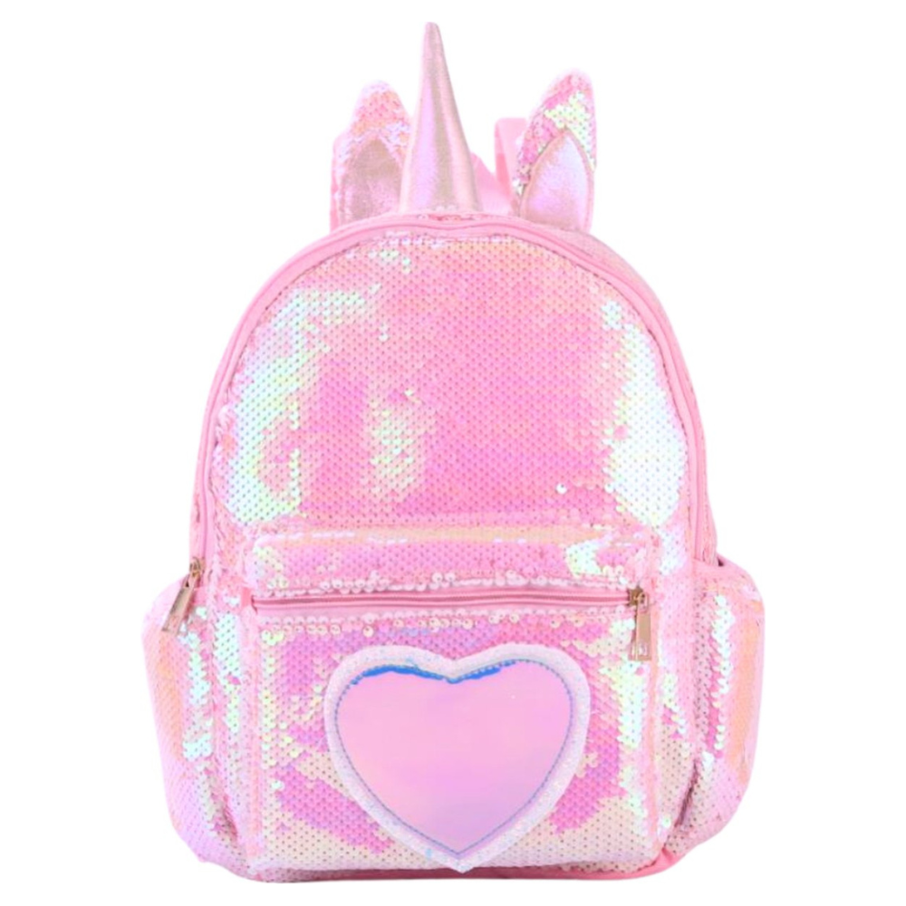 Roze Pailletten Hart en Glitter Tas