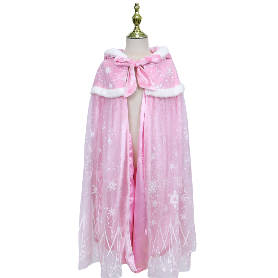 Luxe Winter Prinsessen Cape Roze