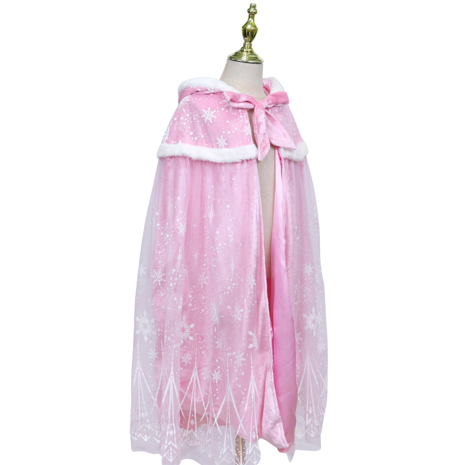 Luxe Winter Prinsessen Cape Roze