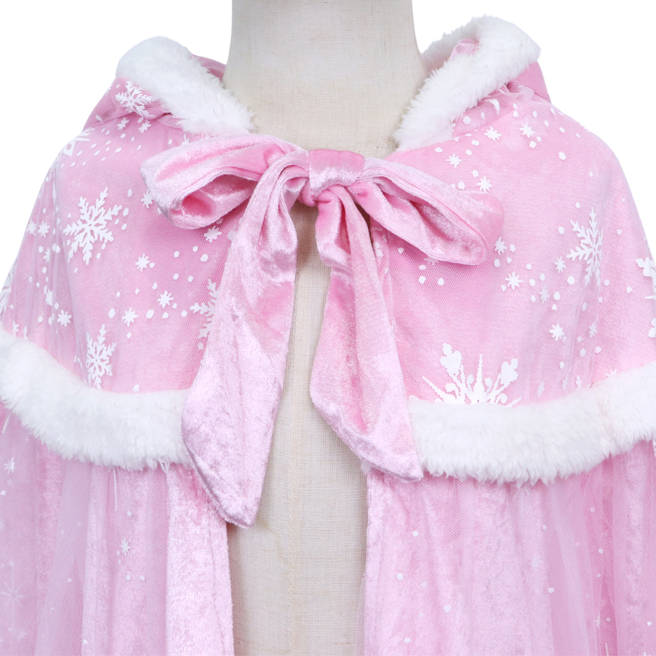 Luxe Winter Prinsessen Cape Roze