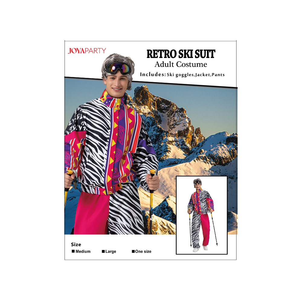Retro Skipak Volwassenen Man en Vrouw Zebra Roze
