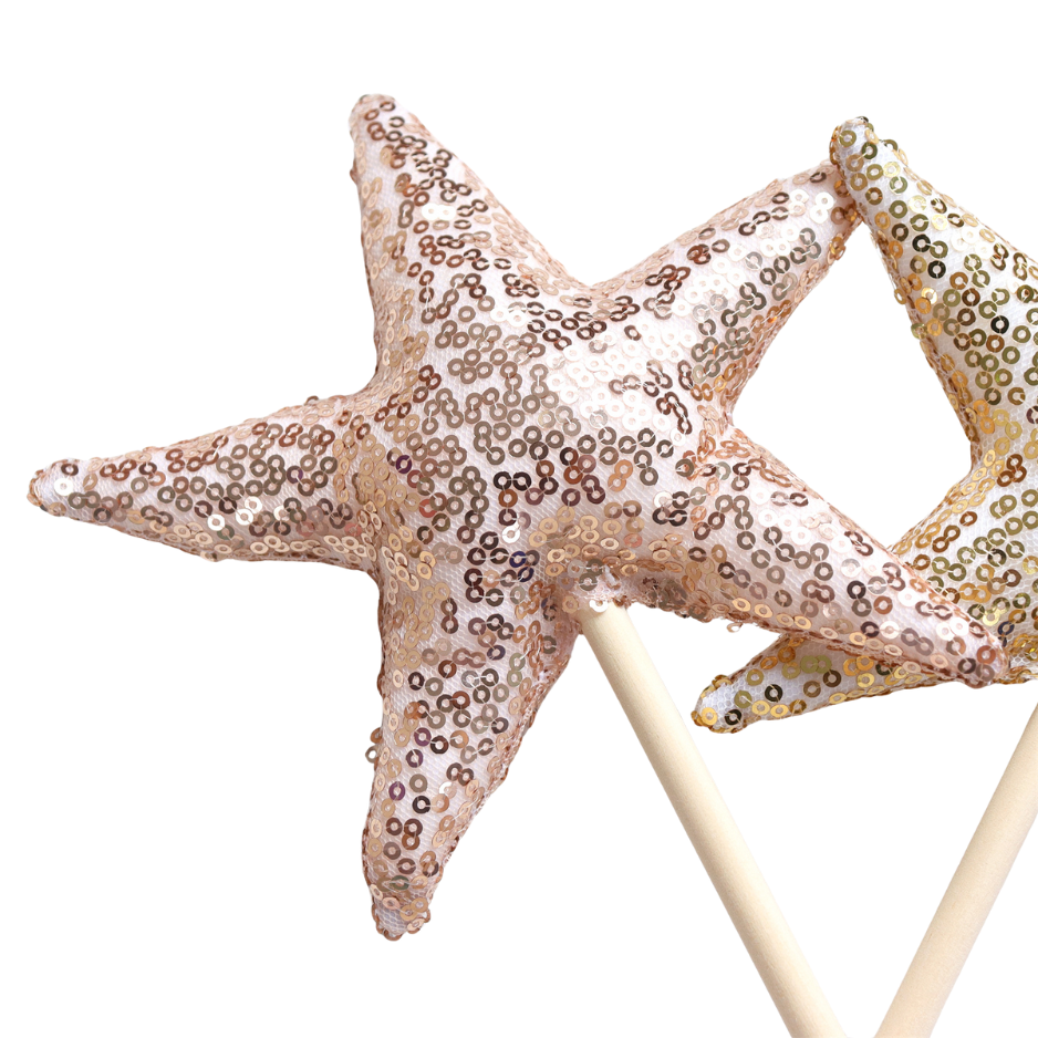 Luxe Verkleed Glitter Kroon en Staf Accessoires Rose Goud