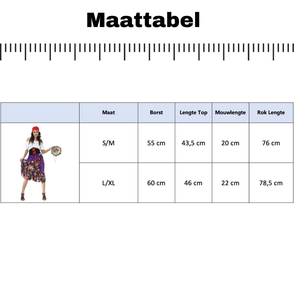 Zigeuner Gypsy Verkleedjurk Dames