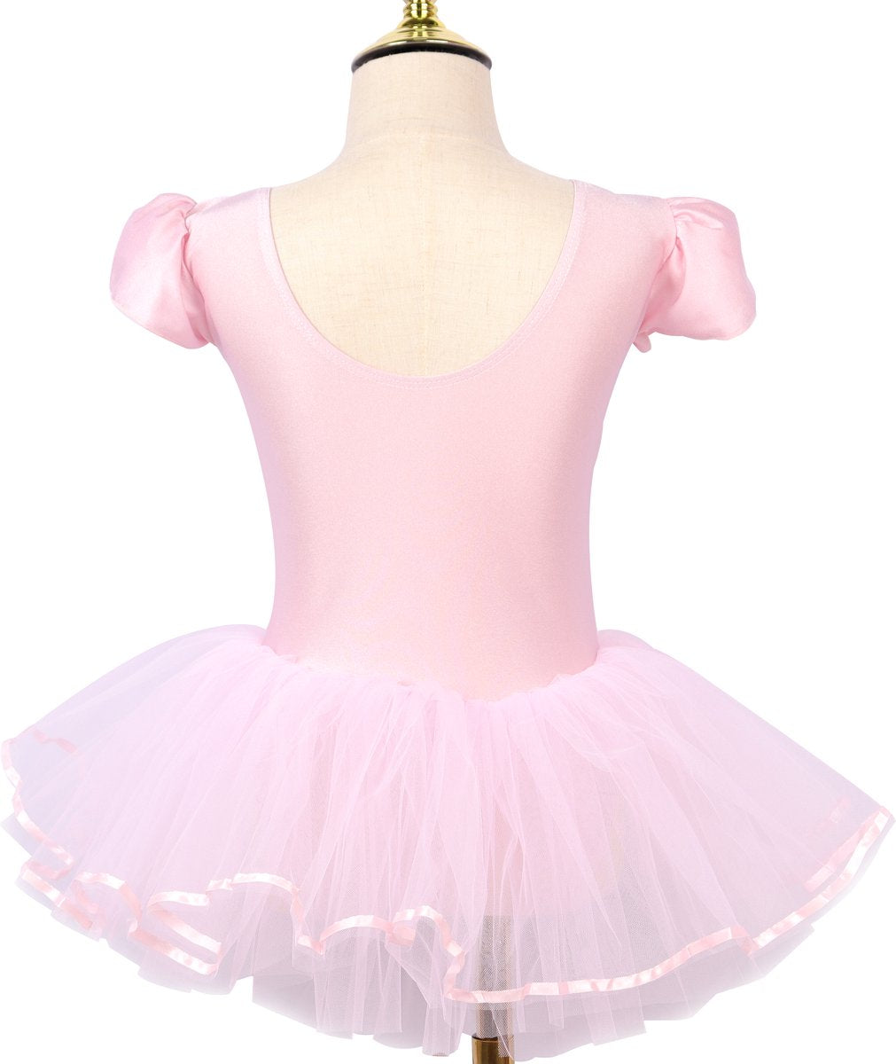 Roze balletpakje met tutu en glitterprint