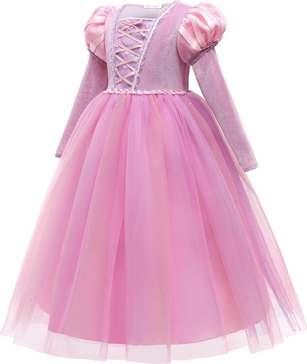 Luxe Roze Rapunzel Winter Prinsessenjurk