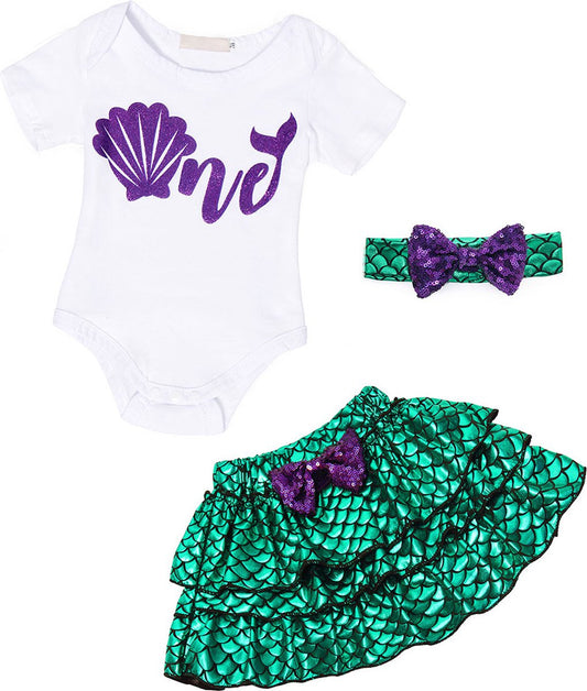 Mermaid verkleedpakje voor Baby met haarband