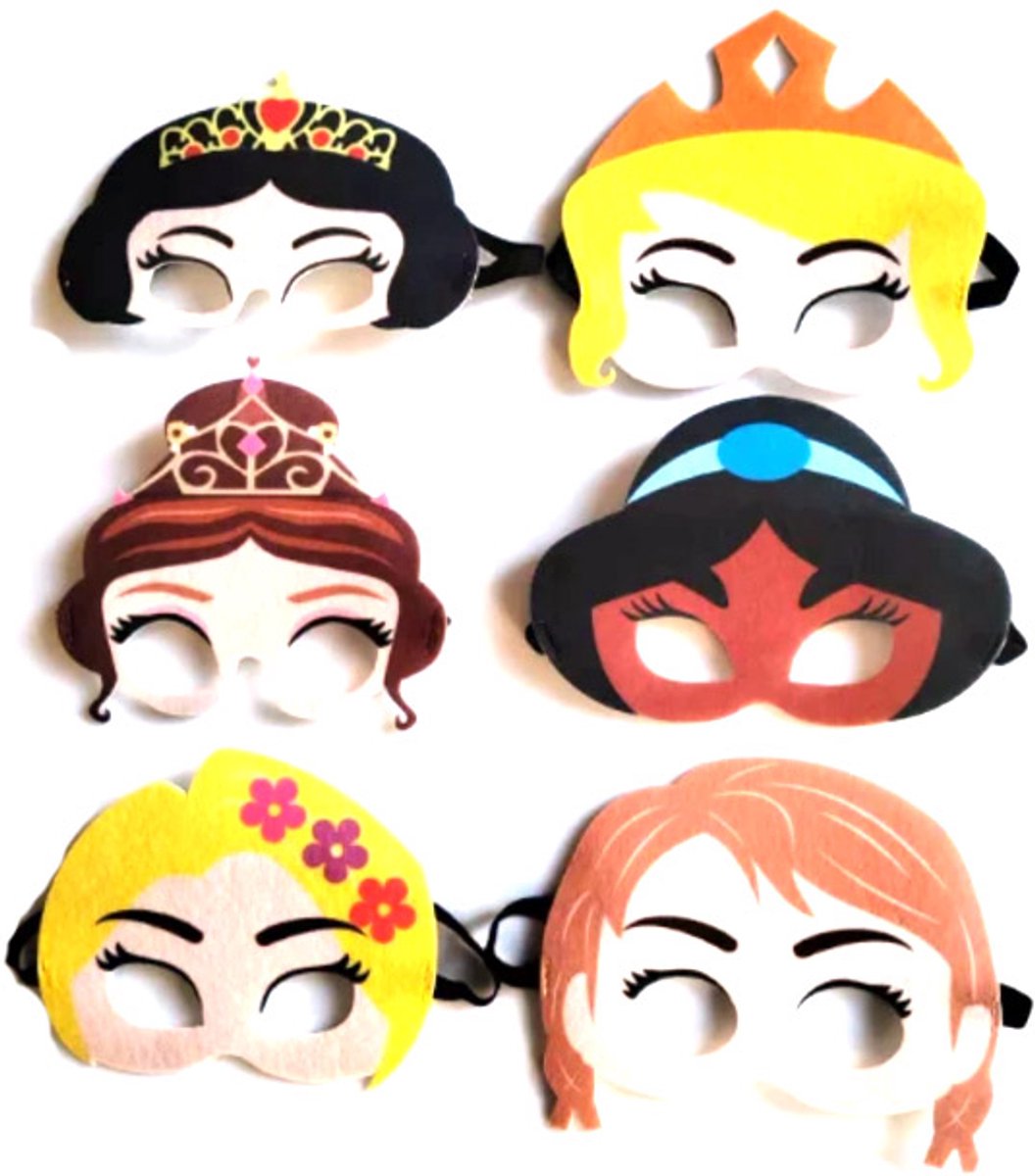 12 Stuks Vilt Prinsessen Maskers voor Kinderen