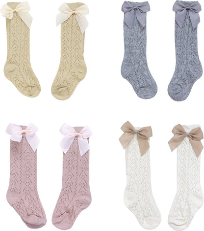 Set van 4 Paar Baby sokken met Strik