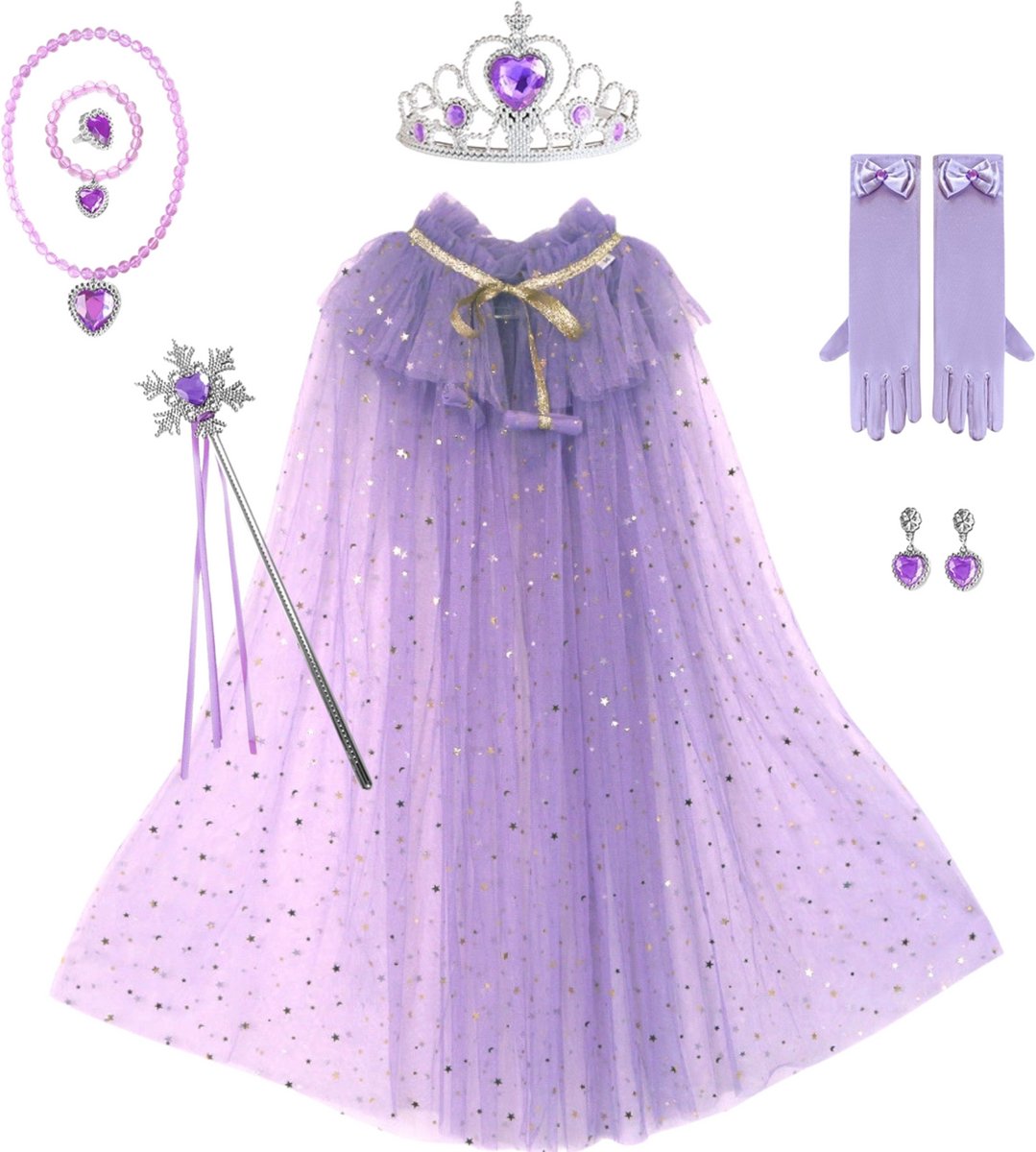 Verkleedcape met Accessoires Paars