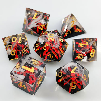 7 delige Resin Dice Set “Eruption Core"