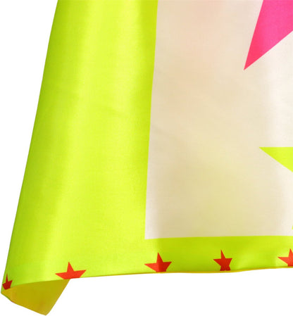 Verkleedset Superheldin Cape Masker Armbanden Roze, Blauw en Geel met Sterren