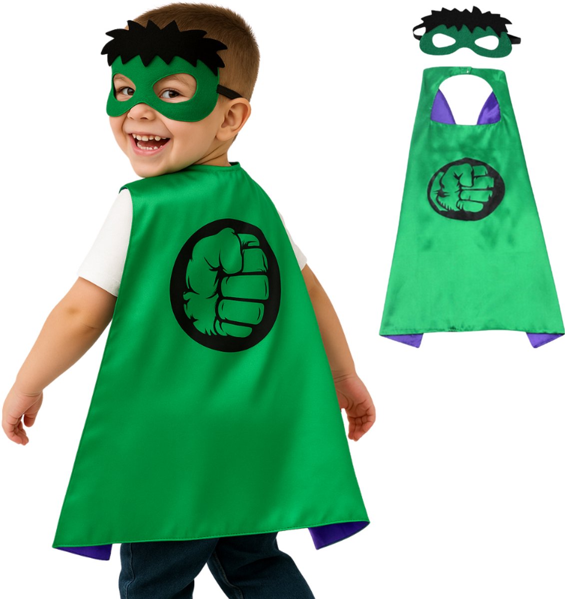The Hulk Groene Superheld Cape en Masker Set