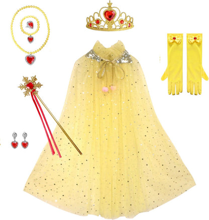 Verkleedcape met Accessoires Licht Geel