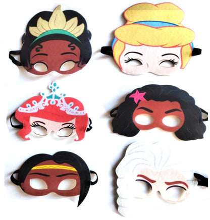 12 Stuks Vilt Prinsessen Maskers voor Kinderen