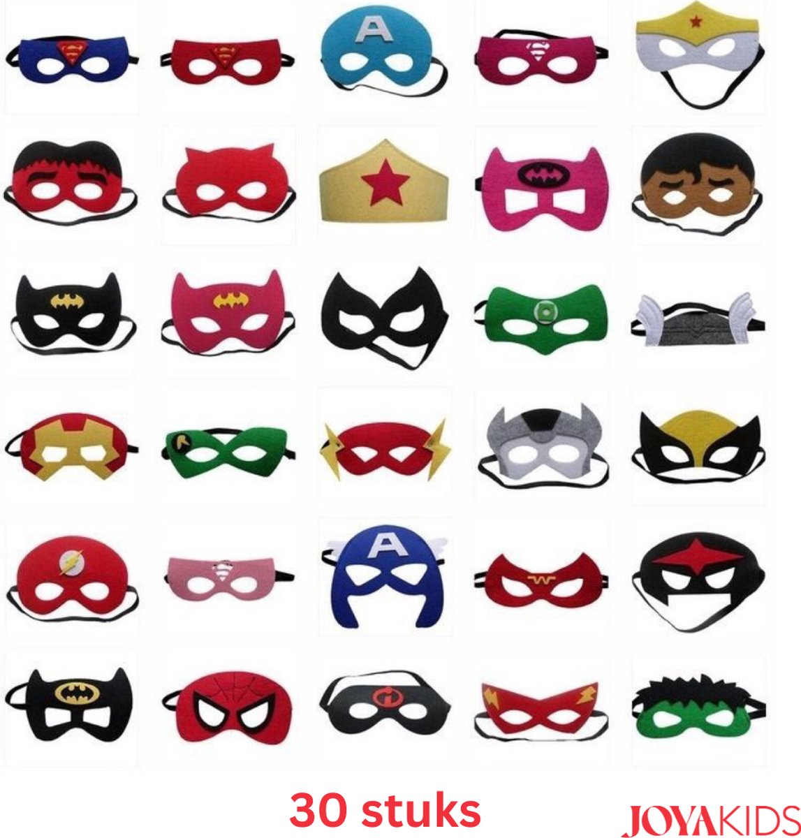30 Stuks Superhelden Maskers voor Kinderen