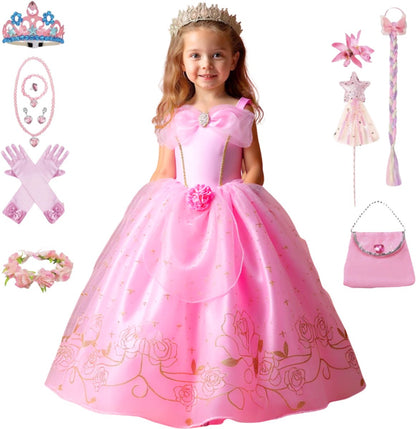 Luxe Prinsessenjurk Lichtroze met 11-delige Accessoires