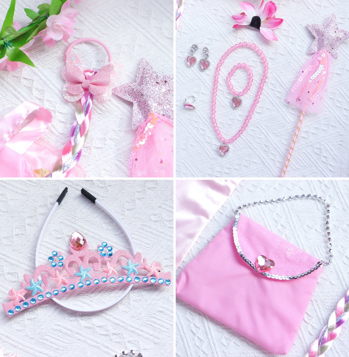 Luxe Prinsessenjurk Lichtroze met 11-delige Accessoires