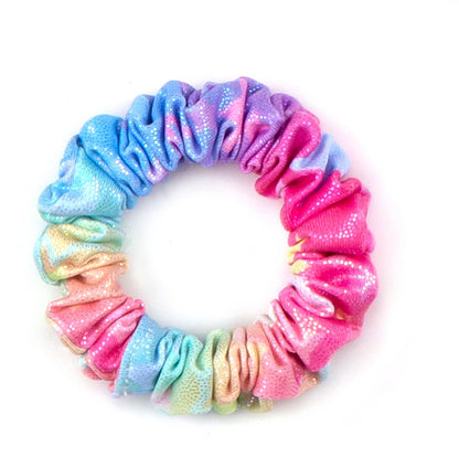 Turnpakje Meisjes Metallic zonder Mouwen met Broekje en Scrunchie Regenboog Sterren