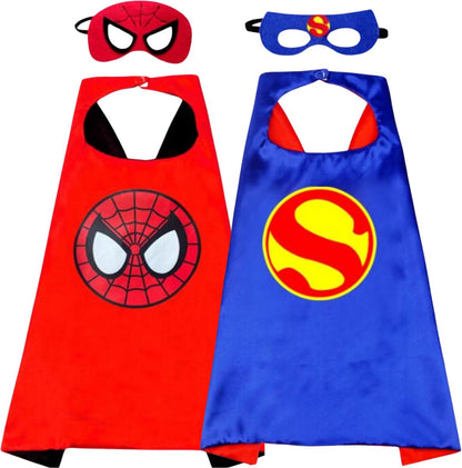 Set van 2 Spiderman en Superman held Cape en Masker Set