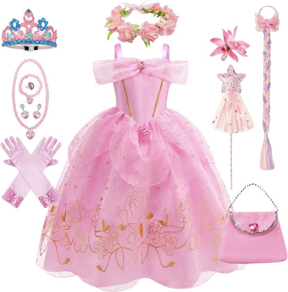 Luxe Prinsessenjurk Lichtroze met 11-delige Accessoires
