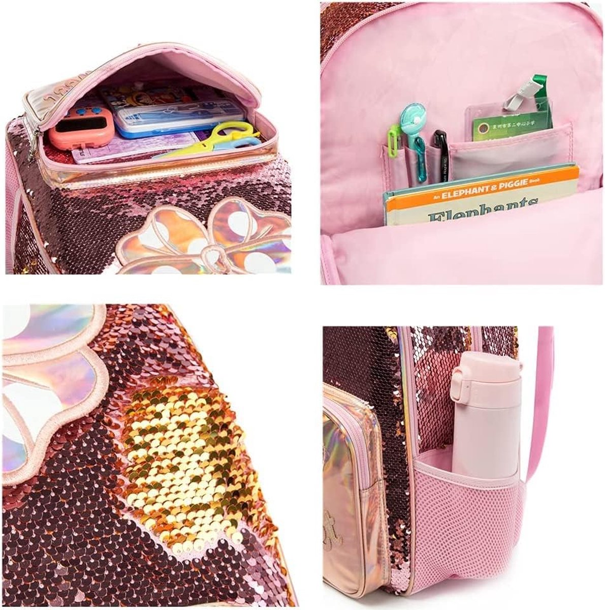 Minnie Oren Schooltas Pailletten