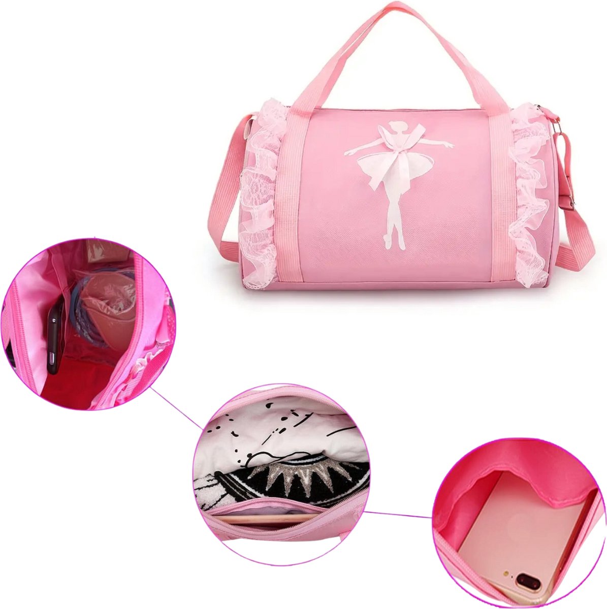 Ballet Tas voor Meisjes Licht Roze