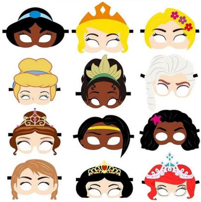 12 Stuks Vilt Prinsessen Maskers voor Kinderen