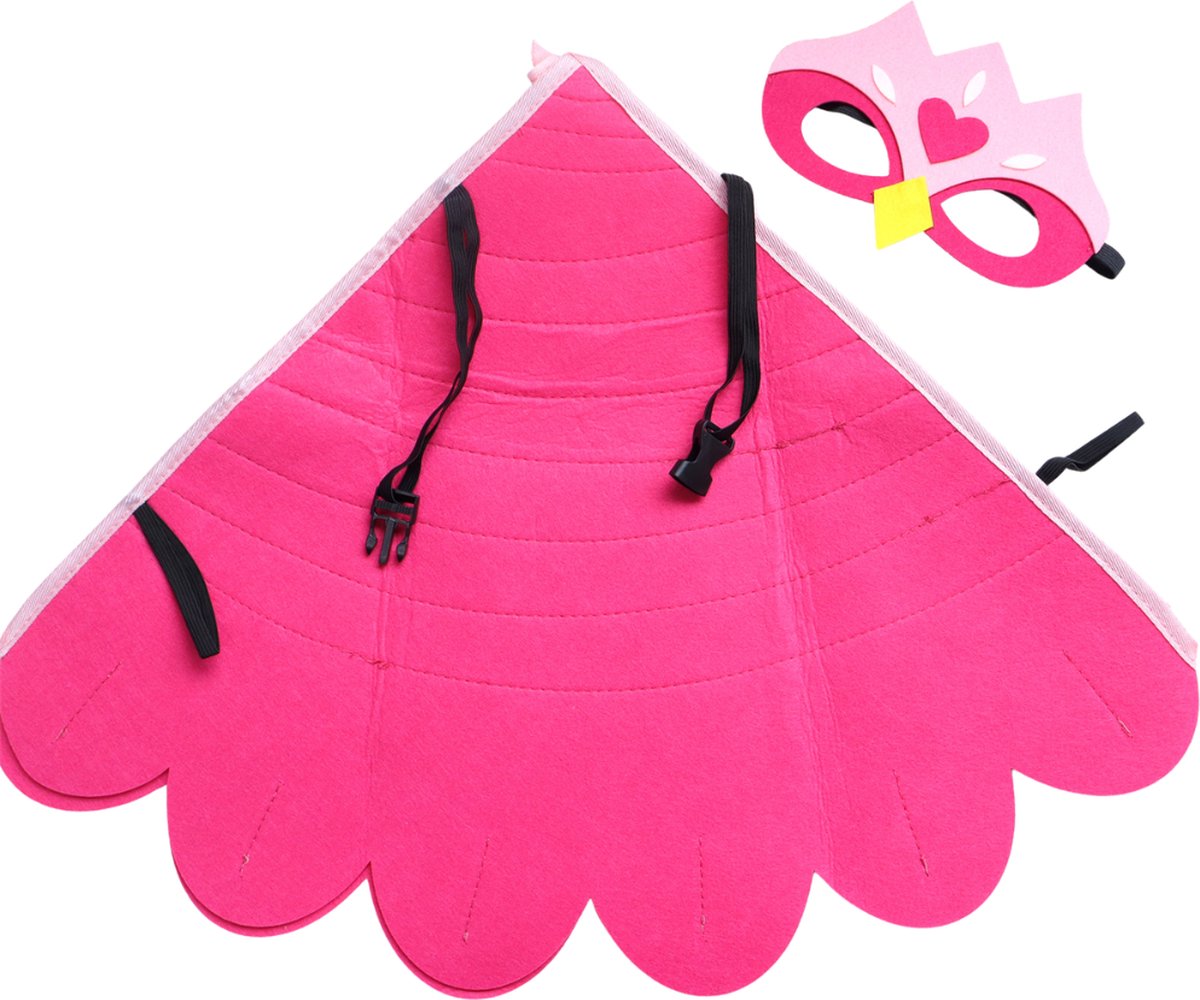 Vogel Verkleedcape en Masker Roze