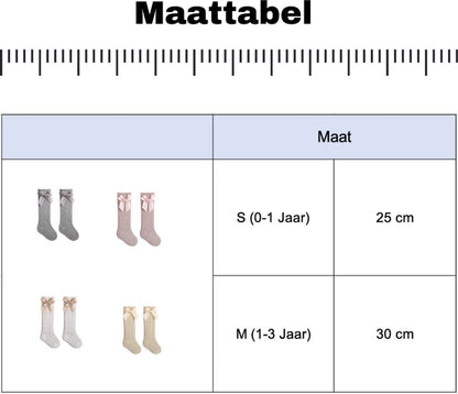 Set van 4 Paar Baby sokken met Strik