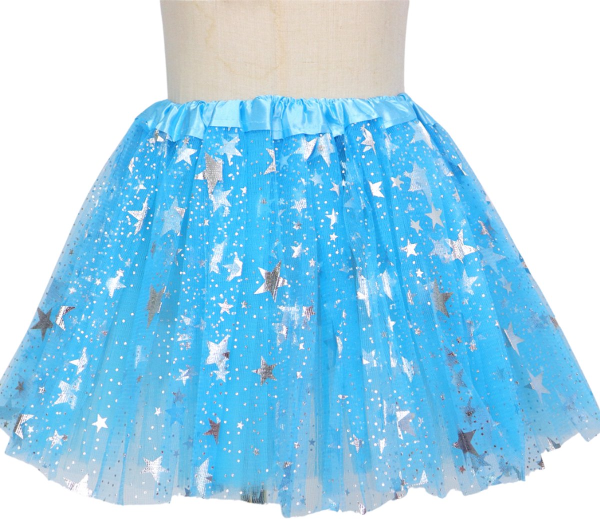 Superhelden Outfit Kind Tutu Rok + Metallic Cape + Masker Blauw