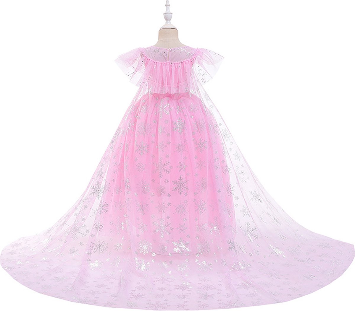 Elsa Prinsessenjurk Roze met staf en kroon