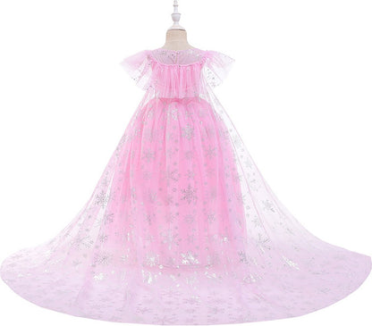 Elsa Prinsessenjurk Roze met staf en kroon
