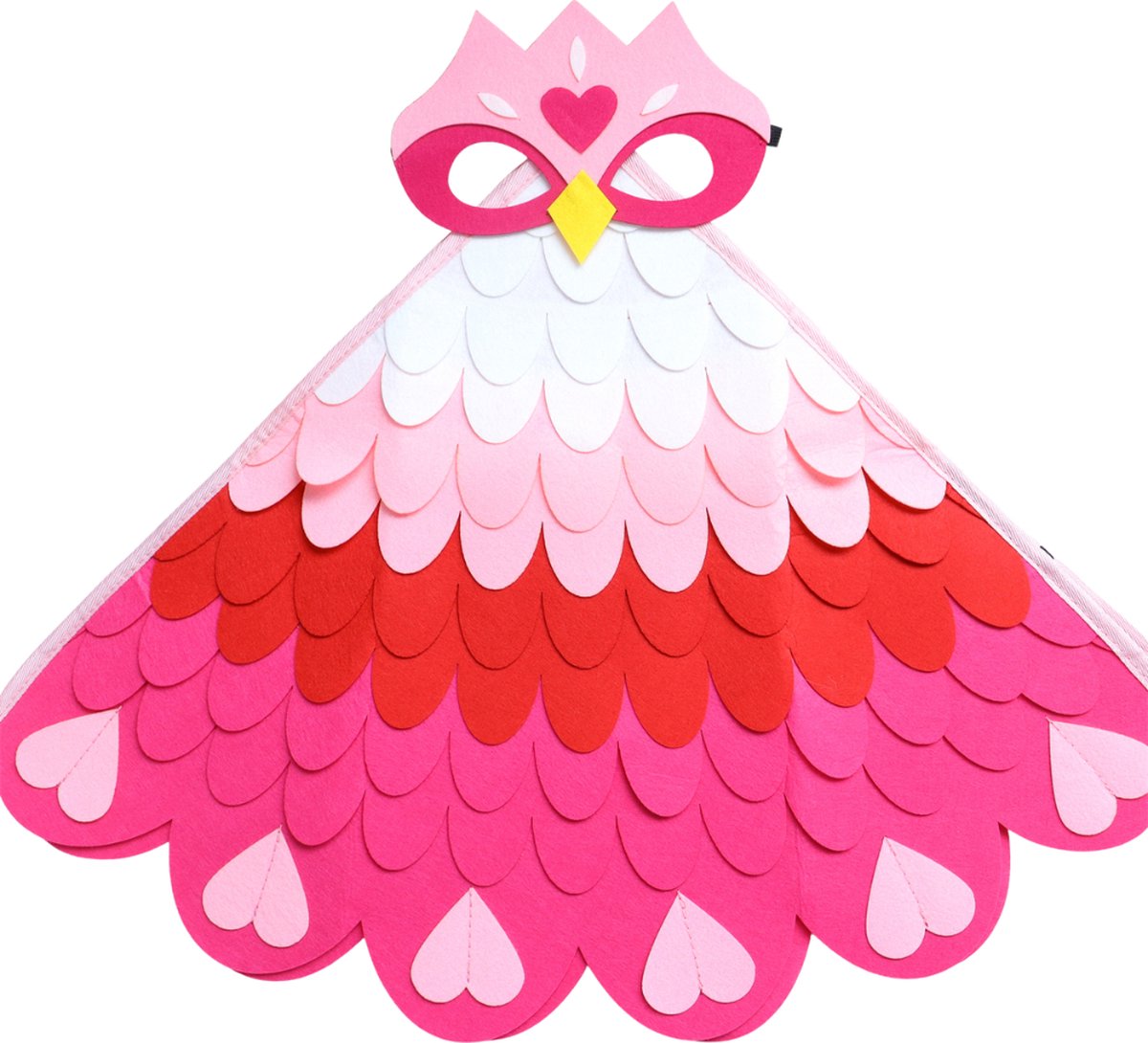 Vogel Verkleedcape en Masker Roze