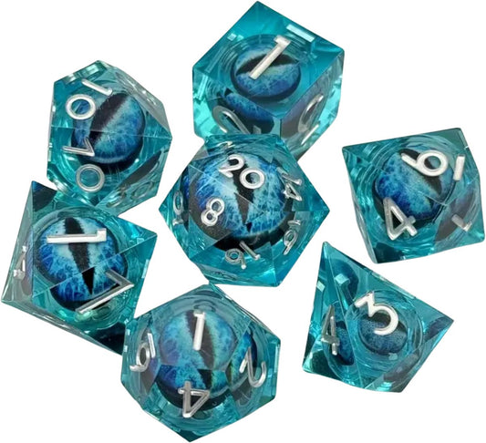 Dungeons and Dragons Dobbelsteen set Blauw met Oog in de Stenen