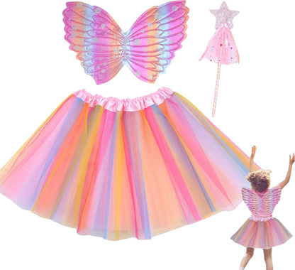 Regenboog tutu met Vleugels en Staf