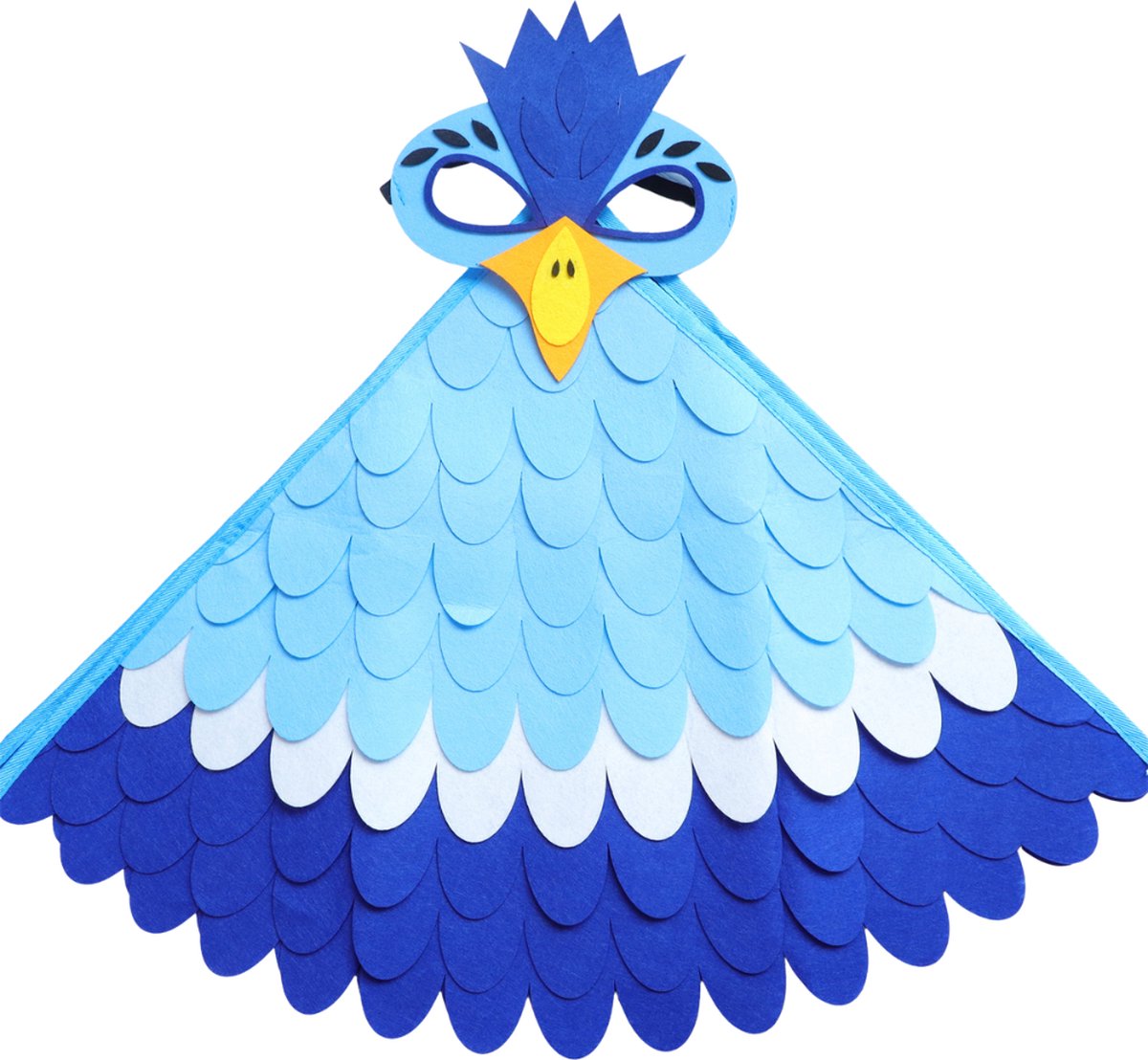 Vogel Verkleedcape en Masker Blauw